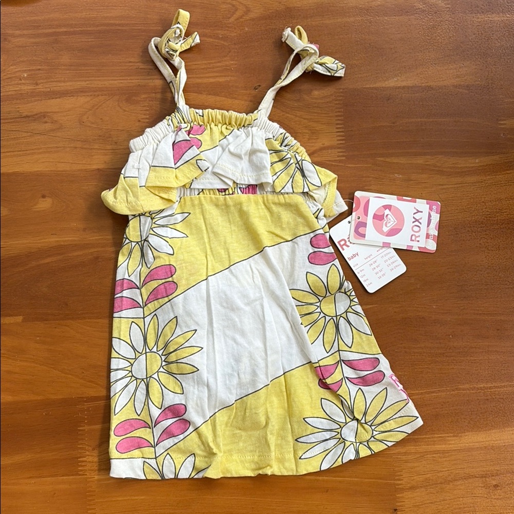 Roxy Yellow and Pink Floral Dress